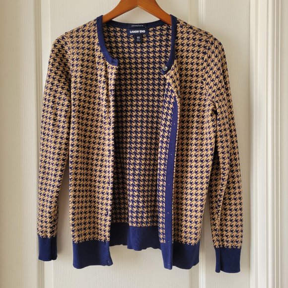 Lands' End Sweaters - Like New Lands' End Houndstooth Supima cotton cardigan sweater size XS